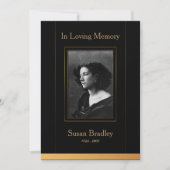 Elegante Beerdigung Ankündigung mit Foto Einladung (Vorderseite)