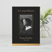 Elegante Beerdigung Ankündigung mit Foto Einladung (Stehend Vorderseite)