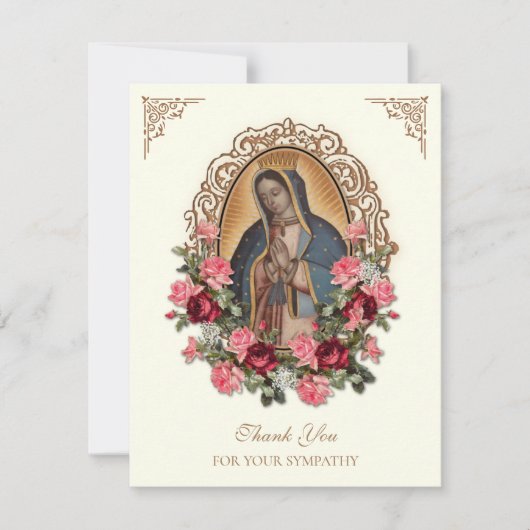 Elegante Beerdigung Beileid Guadalupe Vielen Dank Dankeskarte (Vorderseite)