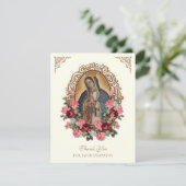 Elegante Beerdigung Beileid Guadalupe Vielen Dank Dankeskarte (Stehend Vorderseite)