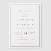 Elegante Beerdigung | Chic Memorial Service Pergament Einladungen (Vorderseite)