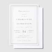 Elegante Beerdigung | Chic Memorial Service Pergament Einladungen (Versetzt)