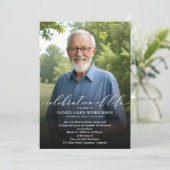 Elegante Beerdigung des Fotos des Lebens Einladung (Stehend Vorderseite)