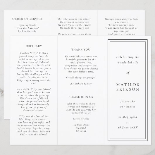 Elegante Beerdigung | Dreifachprogramm für die Rei (Vorne/Hinten)