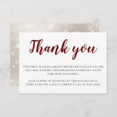 Elegante Beerdigung dunkelrot und weiß Danke (Vorne/Hinten)