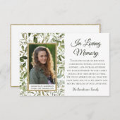 Elegante Beerdigung Eukalyptus in Liebe Erinnerung Dankeskarte (Vorne/Hinten)