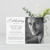 Elegante Beerdigung Foto Gedenkfeier Einladung (Stehend Vorderseite)