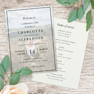 Elegante Beerdigung Foto Order of Service Memori Programm