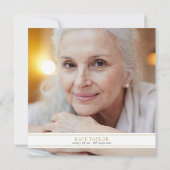 Elegante Beerdigung Foto Square Einladung (Rückseite)