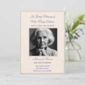 Elegante Beerdigung/Gedenkfeier Einladung (Stehend Vorderseite)
