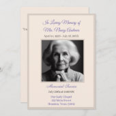 Elegante Beerdigung/Gedenkfeier Einladung (Vorne/Hinten)