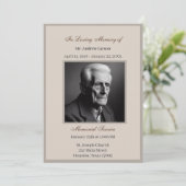 Elegante Beerdigung/Gedenkfeier Einladung (Stehend Vorderseite)