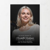Elegante Beerdigung/Gedenkfeier mit 7 Fotos Dreifach-gefaltete Programmkarte (Cover)