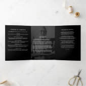 Elegante Beerdigung/Gedenkfeier mit 7 Fotos Dreifach-gefaltete Programmkarte (Innenseite)