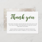 Elegante Beerdigung grün und weiß Danke (Vorne/Hinten)