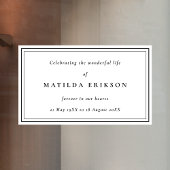 Elegante Beerdigung | Klassik in Love Memory Fensteraufkleber