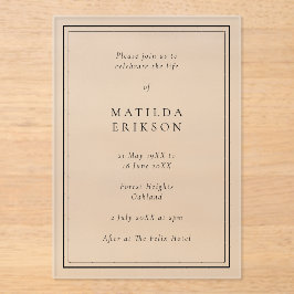 Elegante Beerdigung | Klassische Feier des Lebens Acryleinladungen