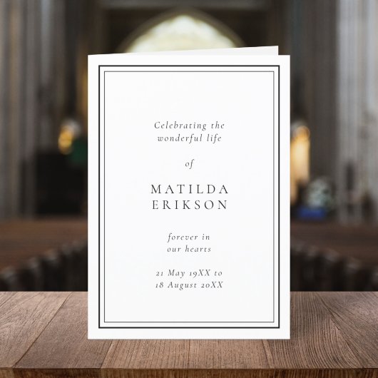 Elegante Beerdigung | Klassische Reihenfolge des D Programm