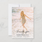 Elegante Beerdigung | Memorial Foto Chic Beileid Dankeskarte (Vorderseite)