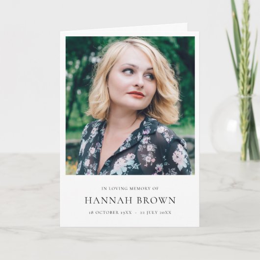 Elegante Beerdigung | Minimalistischer Dienstplan Programm (Vorderseite)