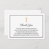 Elegante Beerdigung Religiöse Dankbarkeit Cross Dankeskarte (Vorne/Hinten)