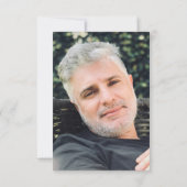 Elegante Beerdigung Schwarz-weiß Danke mit Foto (Rückseite)