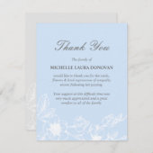 Elegante Beerdigung Vielen Dank| Blauer Magnolien Dankeskarte (Vorne/Hinten)