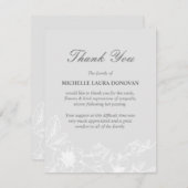 Elegante Beerdigung Vielen Dank| Silver Magnolia Dankeskarte (Vorne/Hinten)