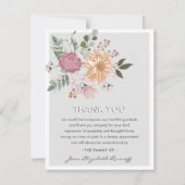 Elegante Beerdigung von Blumen und Foliage Beileid Dankeskarte (Vorderseite)