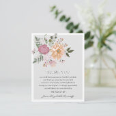 Elegante Beerdigung von Blumen und Foliage Beileid Dankeskarte (Stehend Vorderseite)