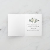 Elegante Beerdigung von weißer Blüte Dankeskarte (Innenseite)