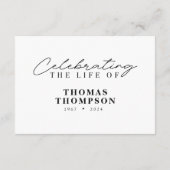 Elegante Beerdigung zum gemeinsamen Leben - Gedäch Begleitkarte (Rückseite)