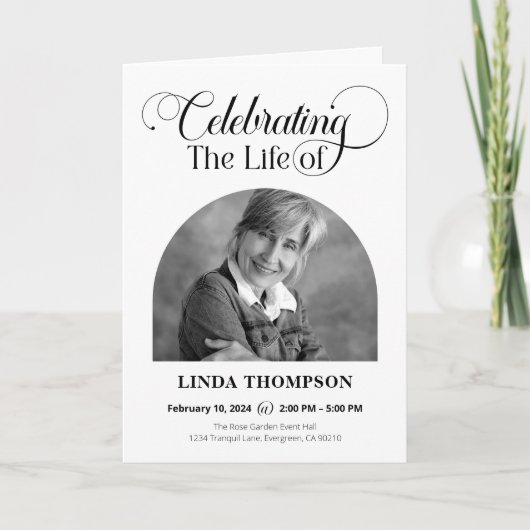 Elegante Beerdigungsfeier Programm (Vorderseite)