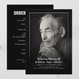 Elegante Beerdigungsfeierprogramme mit Foto Programm