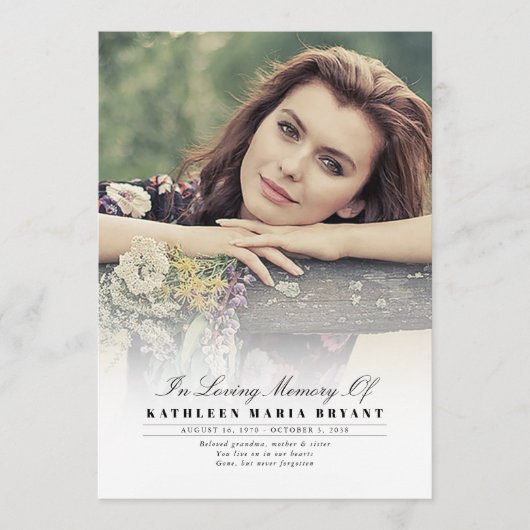 Elegante Beerdigungsfeierprogramme mit Foto Programm (Vorderseite)