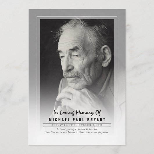 Elegante Beerdigungsfeierprogramme mit Foto Programm (Vorderseite)