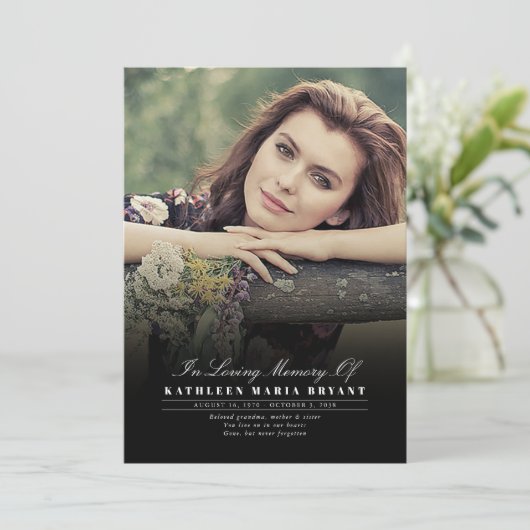 Elegante Beerdigungsfeierprogramme mit Foto Programm (Stehend Vorderseite)