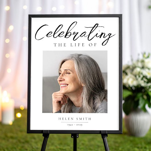 Elegante Beerdigungsfotos | Feier des Lebens Poster