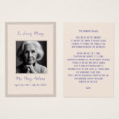 Elegante Beerdigungskarte (Vorne & Hinten)