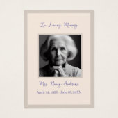 Elegante Beerdigungskarte (Vorderseite)