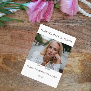 Elegante Beerdigungskarte Foto Visitenkarte