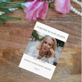 Elegante Beerdigungskarte Foto Visitenkarte