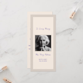 Elegante Beerdigungskarte Lesezeichen Service