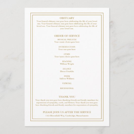 Elegante Beerdigungsorden des Fotos Programm (Rückseite)