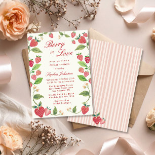 Elegante Beeren-Liebes-Himbeer-Brautabschied Einladung