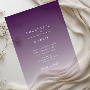 Elegante Beeren-Violett-Verlauf-Acrylh Hochzeit Acryleinladungen