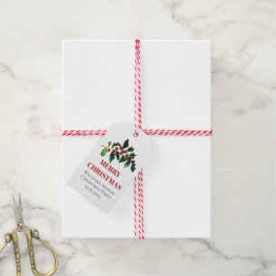 Elegante Beeren Weihnachtsbotanik Einfach Geschenkanhänger
