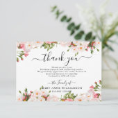 Elegante Begräbniskarte Dankeskarte (Stehend Vorderseite)