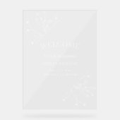 Elegante Begrüßung Acrylschild (Vorderseite)