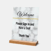 Elegante Begrüßung Bitte melden Sie sich an und ha Acrylschild (Winkel)